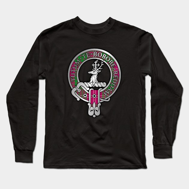 Clan Crawford Crest & Tartan Long Sleeve T-Shirt by Taylor'd Designs